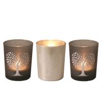 Aroma Black & Silver Heart Tree 3 Tealight & Votive Holder Set Extra Image 1 Preview